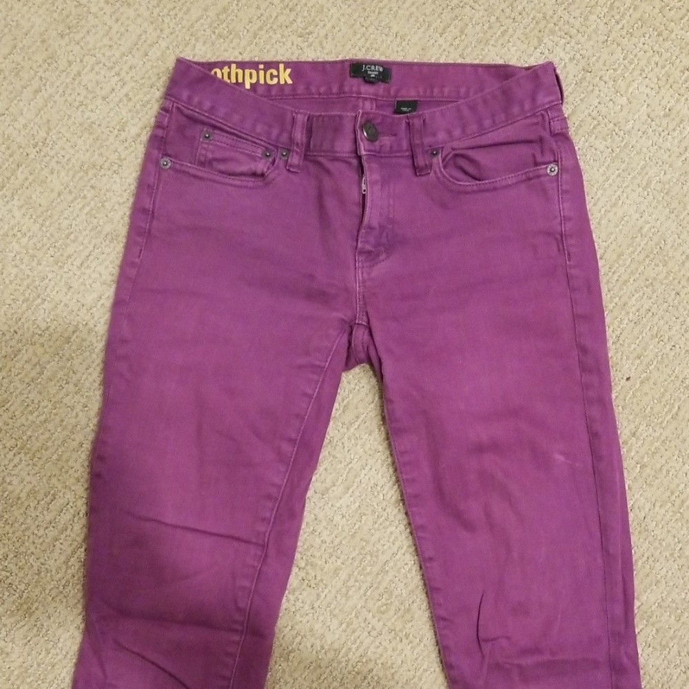J. Crew purple toothpick jeans
